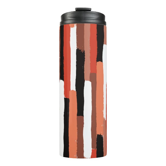 Grunge brushstrokes geometric seamless pattern thermal tumbler (Front)