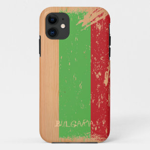 Grunge Bulgaria Flag on Wood iPhone 11 Case