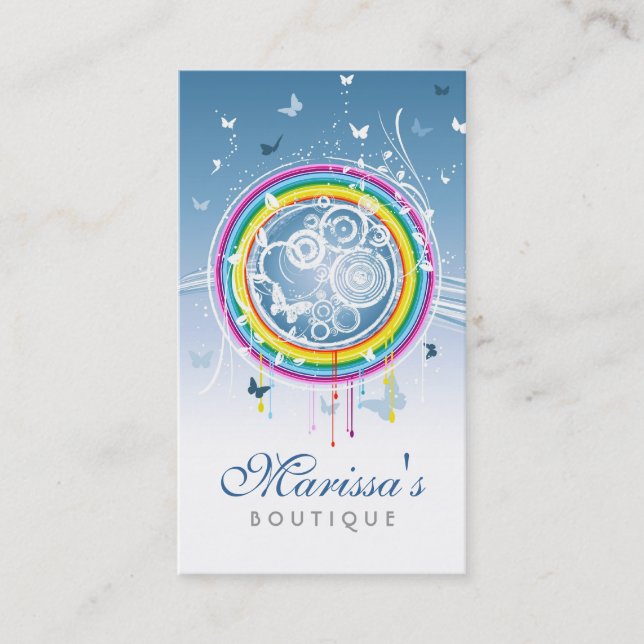 Grunge Butterflies Business Card (Front)