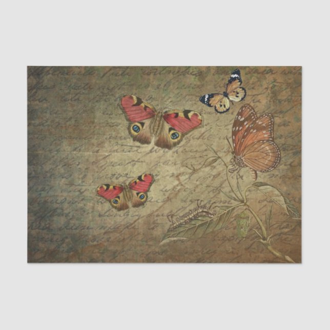 Grunge Butterfly Decoupage Tissue Paper (Front)