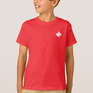 Grunge Canada Flag Maple - White Distressed T-Shirt