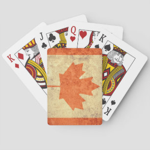 Grunge Canada Flag Playing Cards