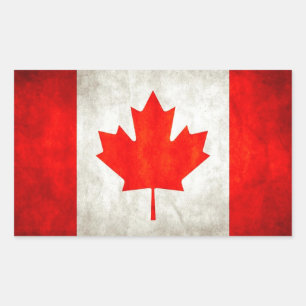 Grunge Canada Flag Rectangular Sticker
