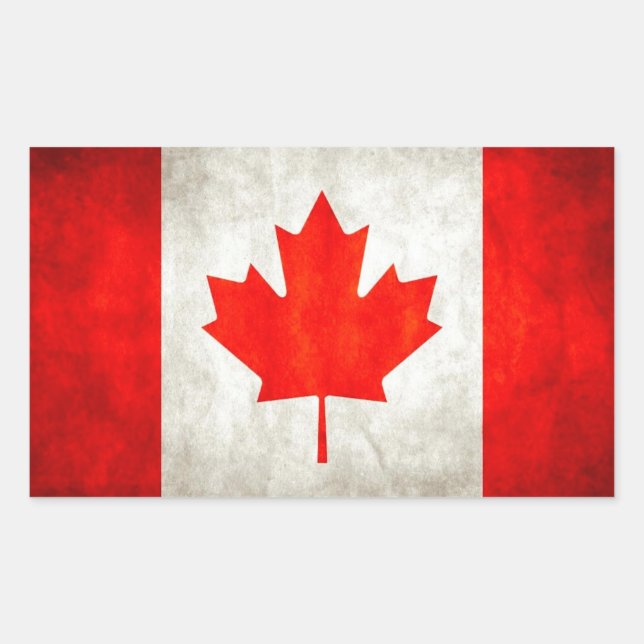 Grunge Canada Flag Rectangular Sticker (Front)