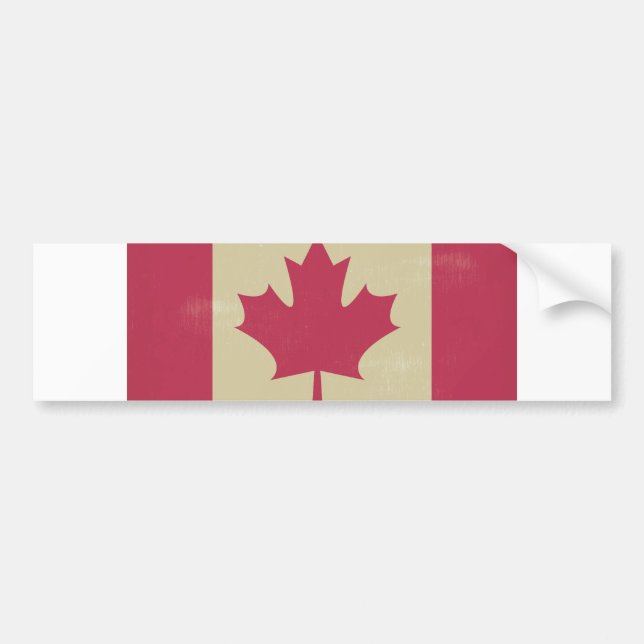 grunge canadian flag bumper sticker (Front)