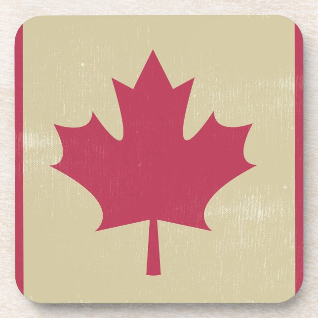 grunge canadian flag coaster (Front)