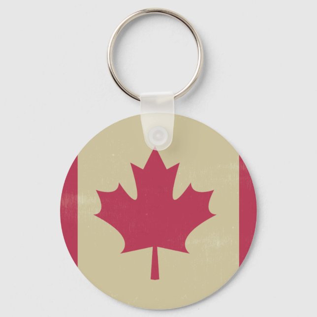 grunge canadian flag key ring (Front)