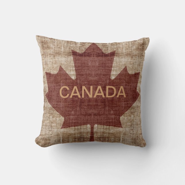 Grunge canadian flag pillow (Front)