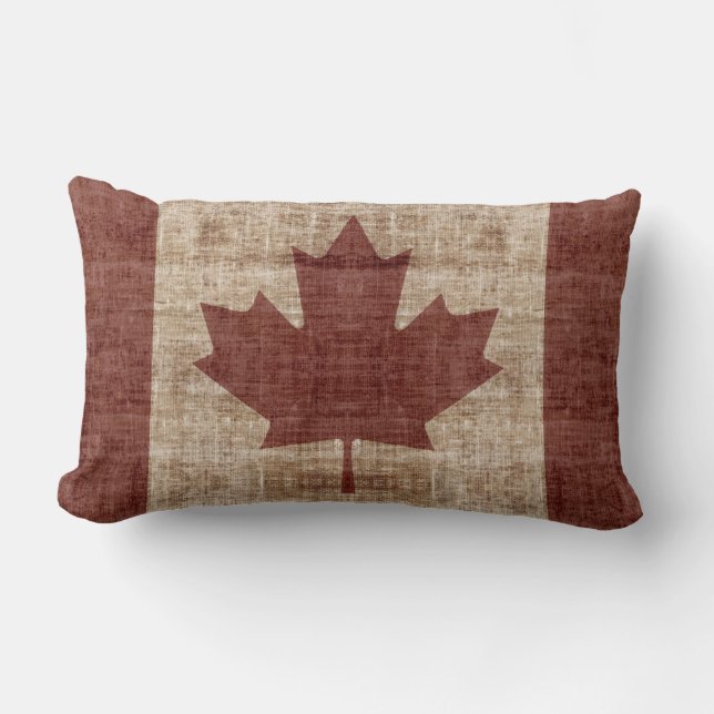 Grunge canadian flag pillow (Front)