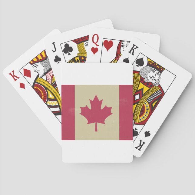 grunge canadian flag playing cards (Back)