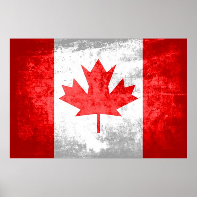 Grunge Canadian Flag Poster (Front)