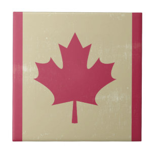 grunge canadian flag tile