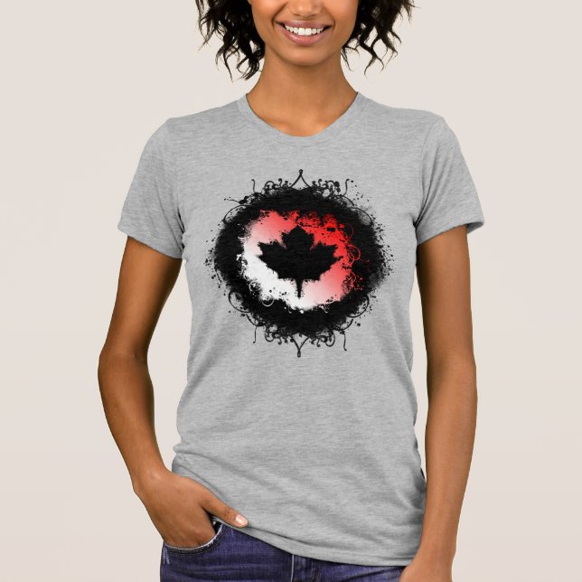 Grunge Canadian Maple Leaf T-Shirt (Front)