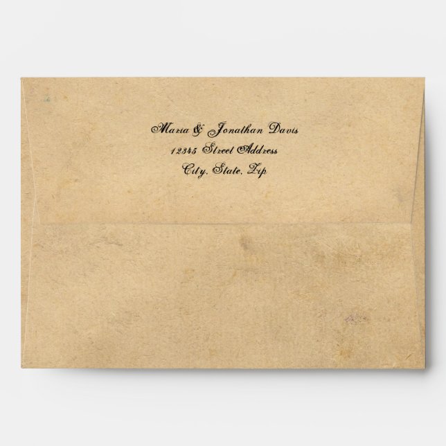 Grunge Casual Brown Paper Envelope (Back (Top Flap))