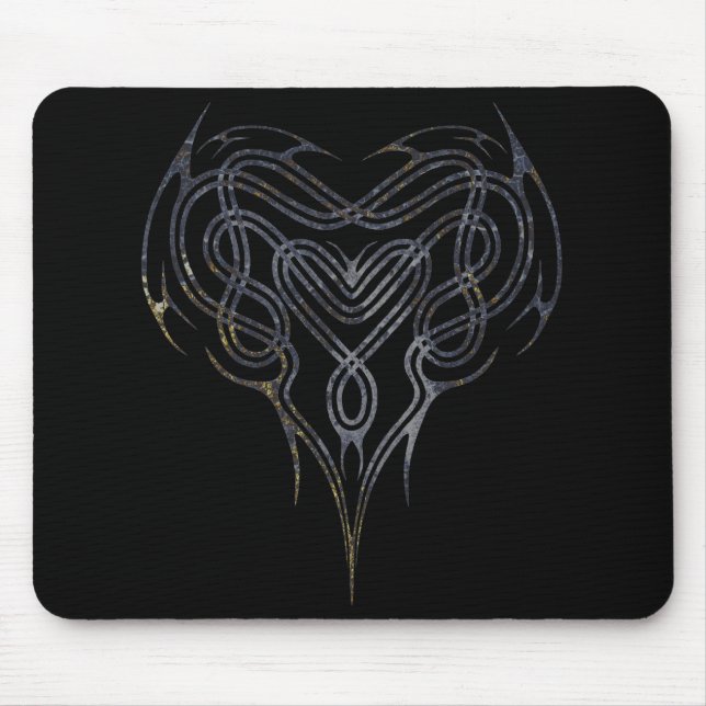 Grunge Celtic Heart Knot Mouse Pad (Front)