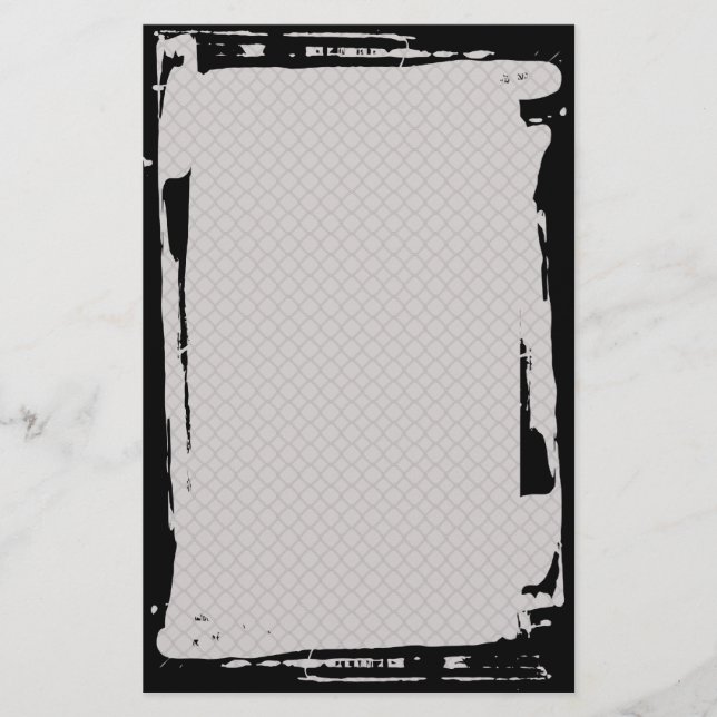 Grunge Chain Link Fence Goth Stationery (Front)