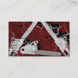 GRUNGE CHAINSAWS AND BLOOD! BUSINESS CARD