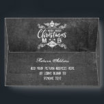 Grunge Chalkboard Merry Christmas Retro Typography Envelope<br><div class="desc">Create your very own grungy Christmas design with this retro design featuring distressed, chalk-like fonts over a blackboard-like texture. Angel wings, shield, crown, stars, diamond and fern leaves complete the grunge look. It’s a unique, monochromatic yet fun alternative to the sometimes garish colours the holiday season brings. Replace the sample...</div>