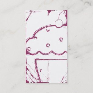 grunge cherry cupcake business card