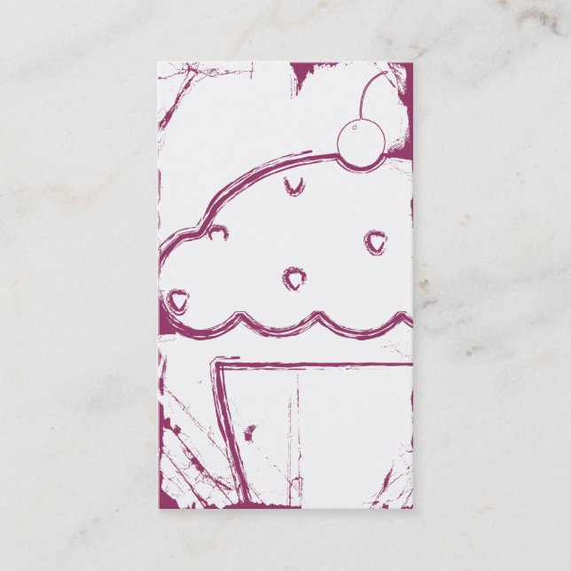 grunge cherry cupcake business card (Front)