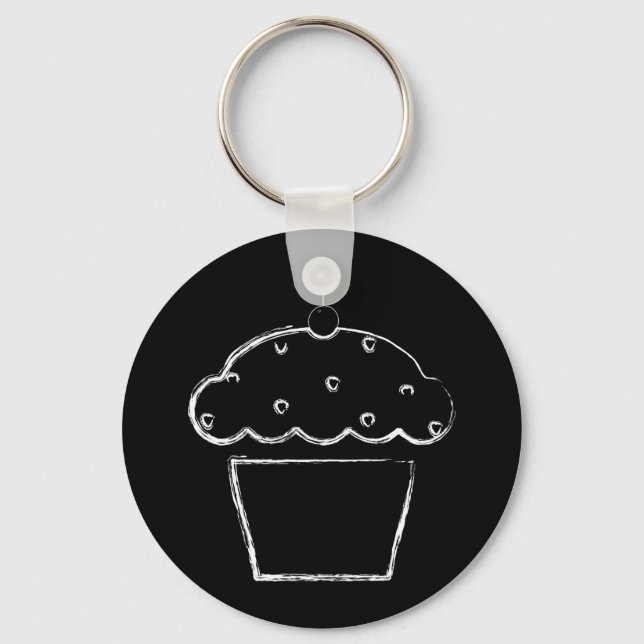 grunge cherry cupcake key ring (Front)