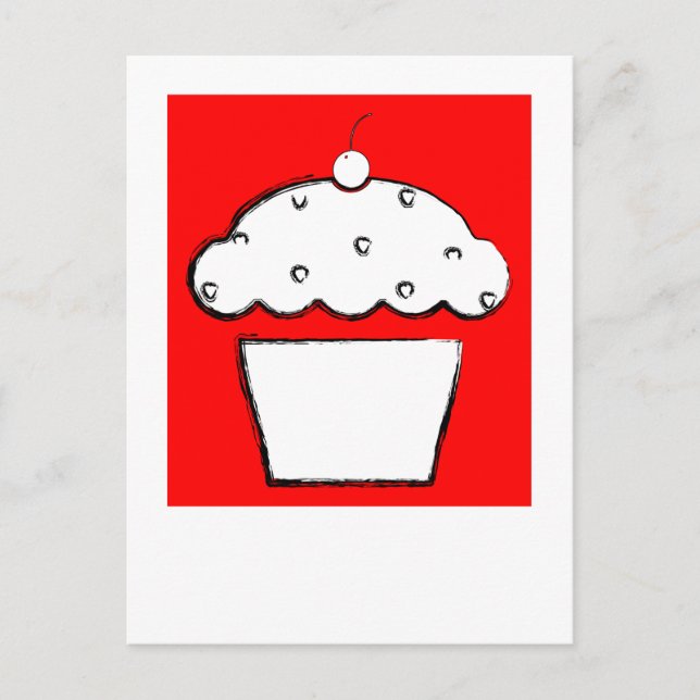 grunge cherry cupcake postcard (Front)