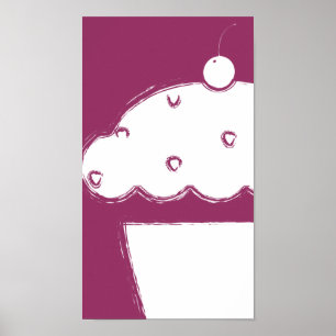 grunge cherry cupcake poster