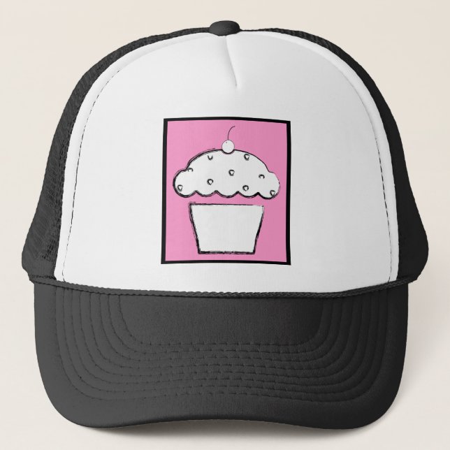 grunge cherry cupcake trucker hat (Front)