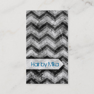 Grunge Chevron black grey Salon stylist Business Business Card