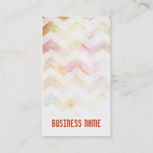 Grunge Chevron Ombre Pink Orange Business Card
