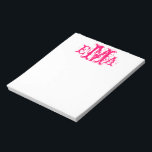 Grunge Chic Personalised Monogram Notepad<br><div class="desc">Grunge Chic Personalised Monogram Design in Pink and White</div>