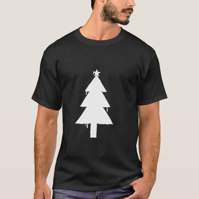 Grunge Christmas Tree Holiday for Winter Party T-Shirt (Front)
