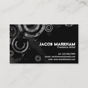 Grunge Circles - White Business Card