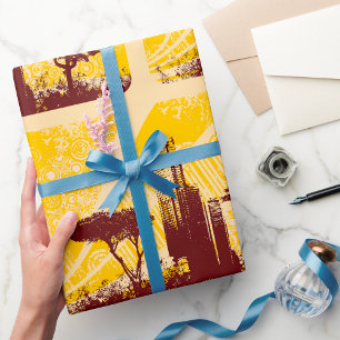 Grunge City Wrapping Paper