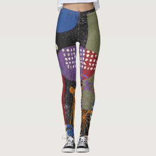 Grunge Cityscape: Seamless Vintage Texture Leggings