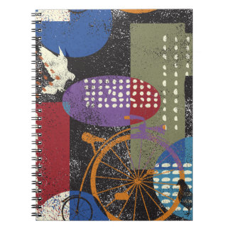 Grunge Cityscape: Seamless Vintage Texture Notebook