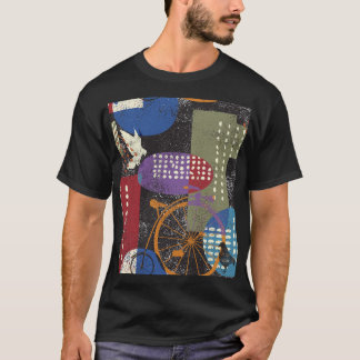Grunge Cityscape: Seamless Vintage Texture T-Shirt