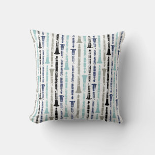 Grunge Clarinet Music Instrument Band Gift Cushion