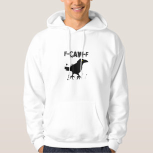 Grunge Coffee F-Caw-F Crow Adult Humour Graphic Te Hoodie