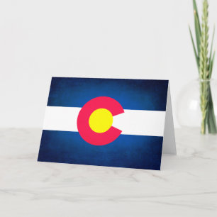 Grunge Colorado flag greeting card