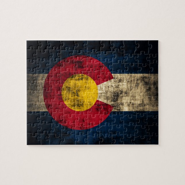 Grunge Colorado Flag Jigsaw Puzzle (Horizontal)