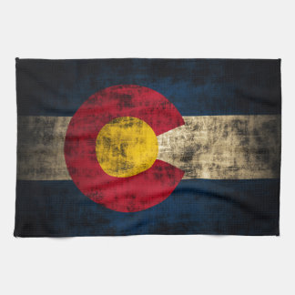 Grunge Colorado Flag Tea Towel