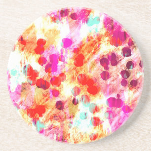 Grunge colour dot texture background coaster