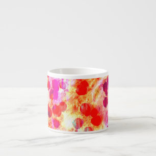 Grunge colour dot texture background espresso cup