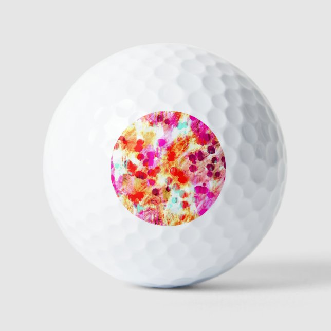 Grunge colour dot texture background golf balls (Front)