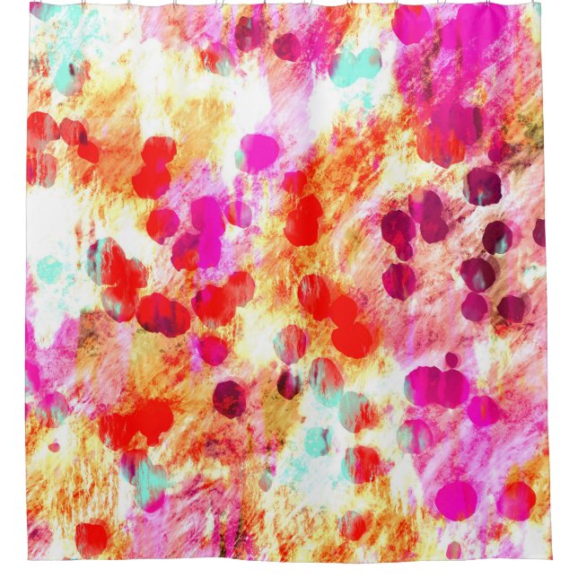 Grunge colour dot texture background shower curtain (Front)