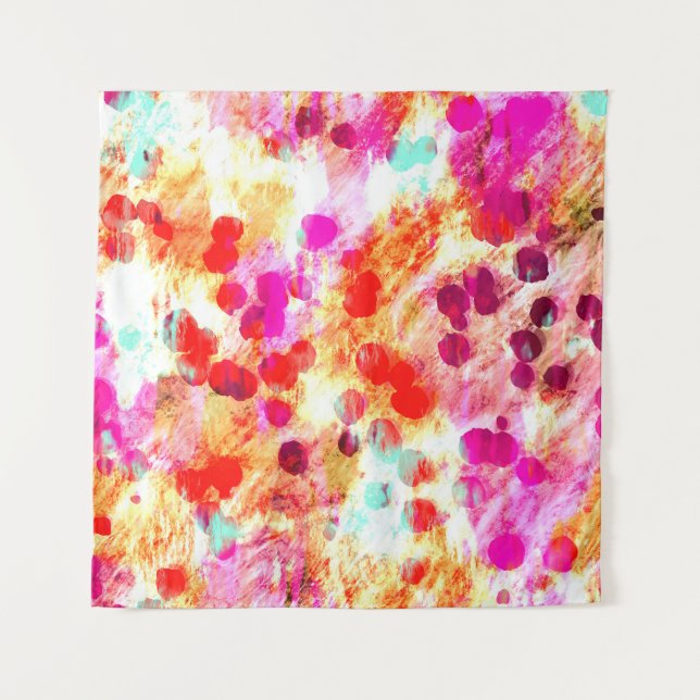 Grunge colour dot texture background tapestry (Front)