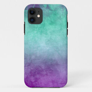 Grunge Colours - Teal & Purple iPhone 11 Case