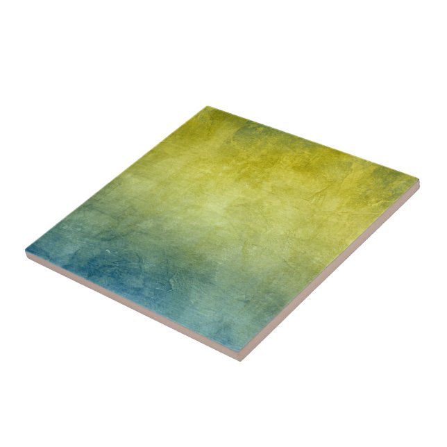 Grunge Colours - Yellow & Blue Ceramic Tile (Side)