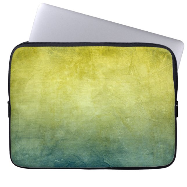 Grunge Colours - Yellow & Blue Laptop Sleeve (Front)